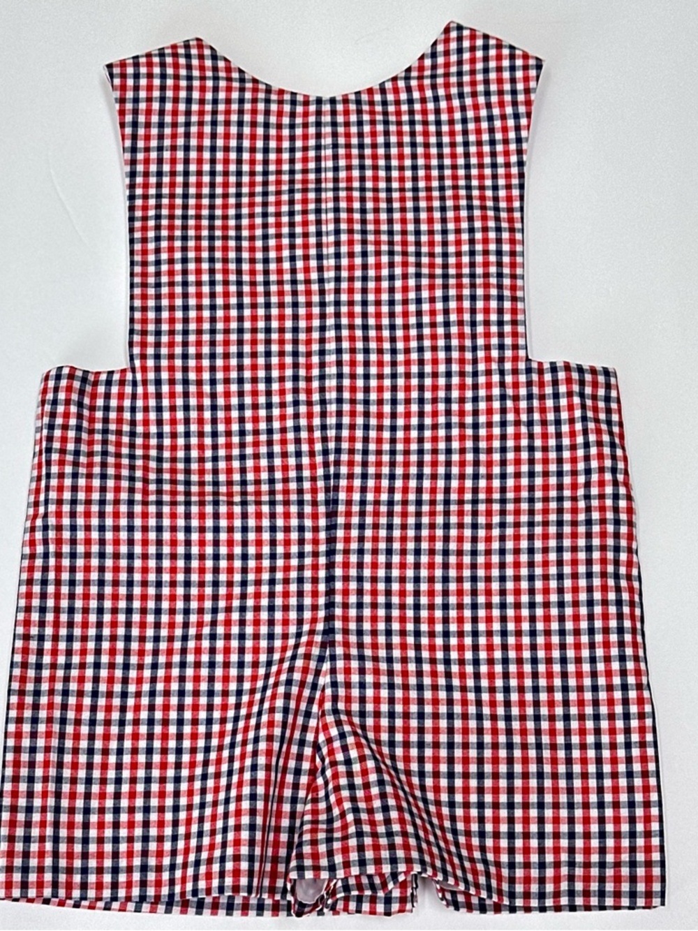 Three Sisters Boys 9M Smocked Red White & Blue Check Shortall Romper Boat Fish - Picture 6 of 11